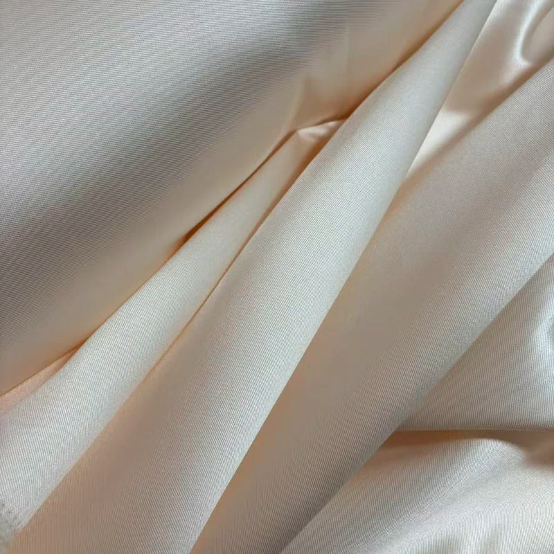 White Ivory Luxury Stiff Mikado Satin Fabric by the Yard, Bridal Wedding Dress Suit Fabric, Twill Satin DIY Sewing Material