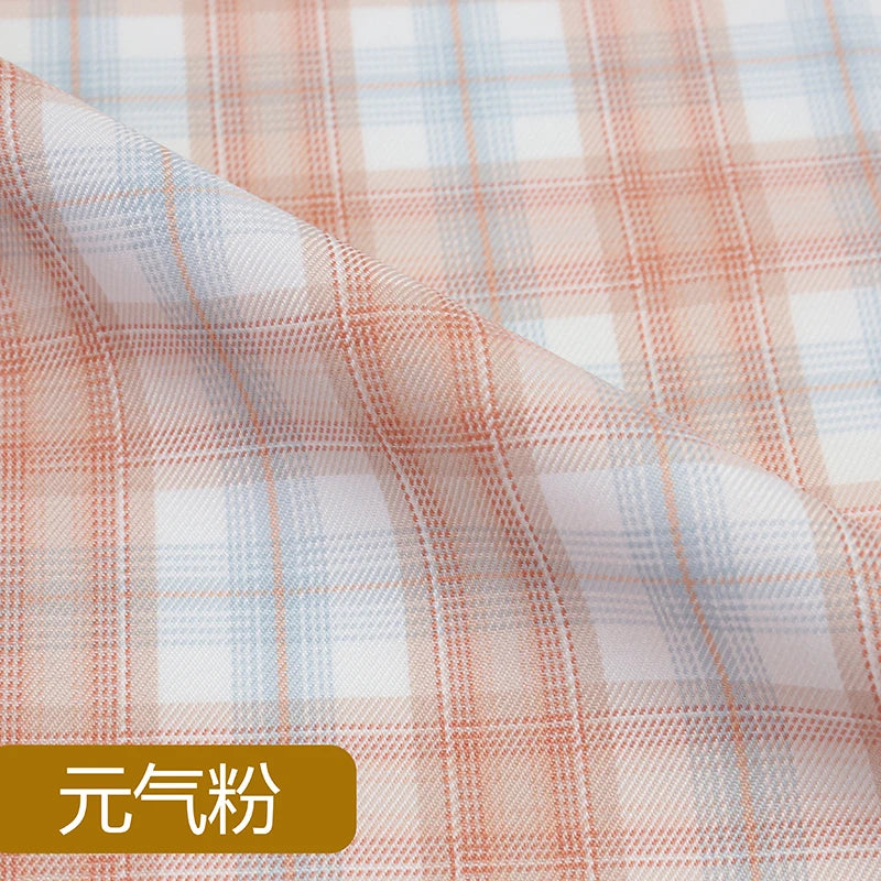 JK Uniform Plaid Fabric Yarn-Dyed Polyester Clothing Bow Tie Pleated Skirt Fabric Handmade Gadget DIY Large Intestine Hair Ring
