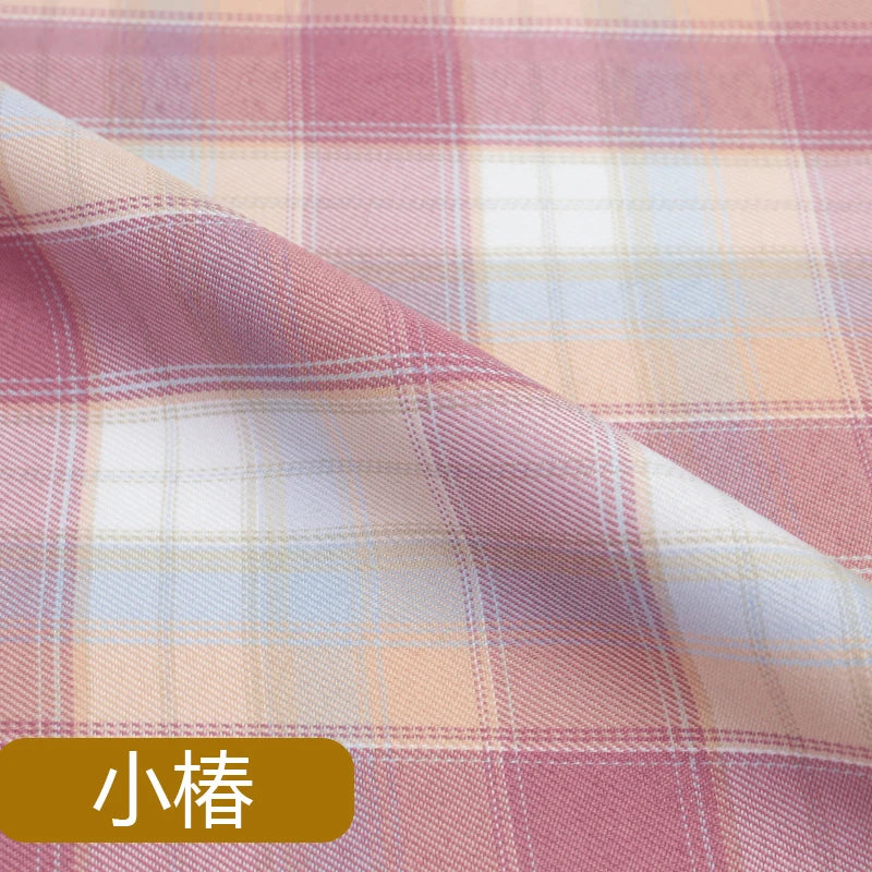 JK Uniform Plaid Fabric Yarn-Dyed Polyester Clothing Bow Tie Pleated Skirt Fabric Handmade Gadget DIY Large Intestine Hair Ring