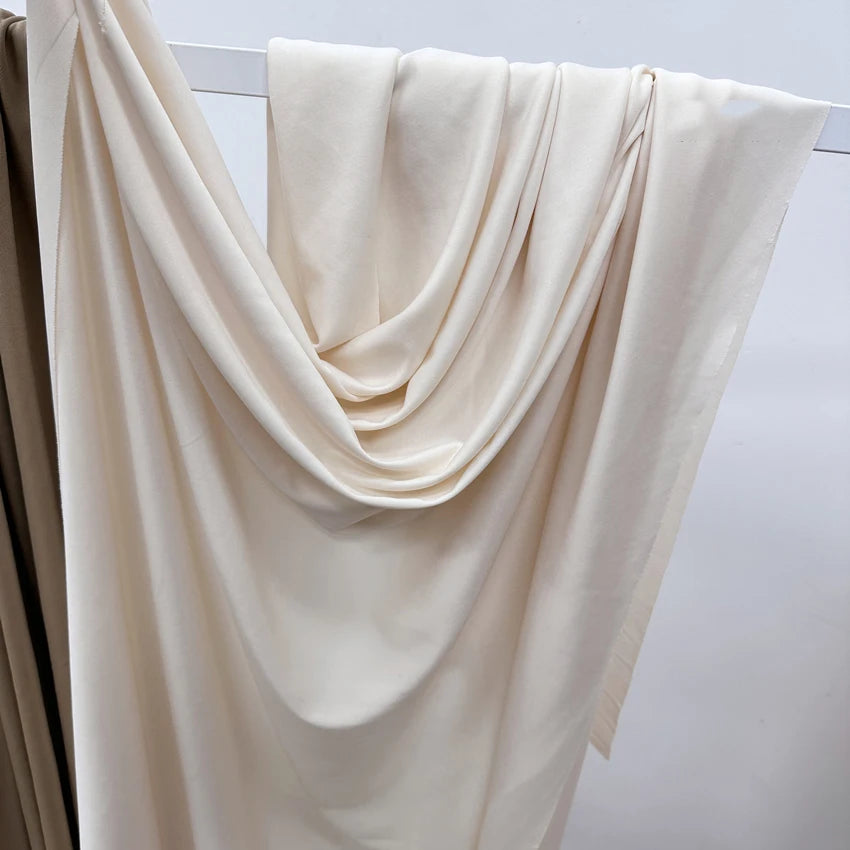 Cream Ivory Stretch Fabric For Backdrops Wedding Decor Party Decor Curtain Drap Garment Elastic DIY Sewing Material Dress Lining