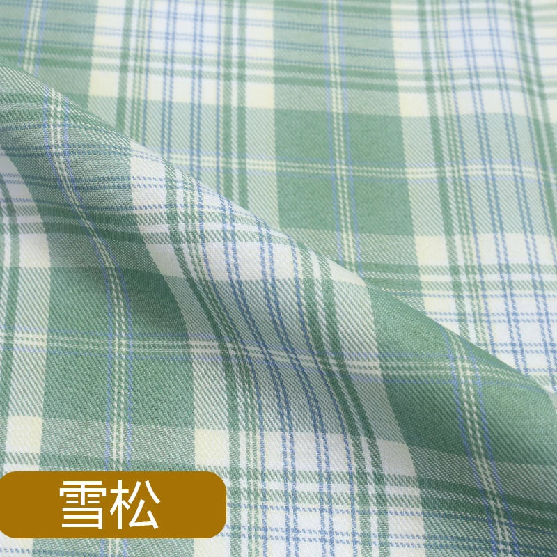 JK Uniform Plaid Fabric Yarn-Dyed Polyester Clothing Bow Tie Pleated Skirt Fabric Handmade Gadget DIY Large Intestine Hair Ring