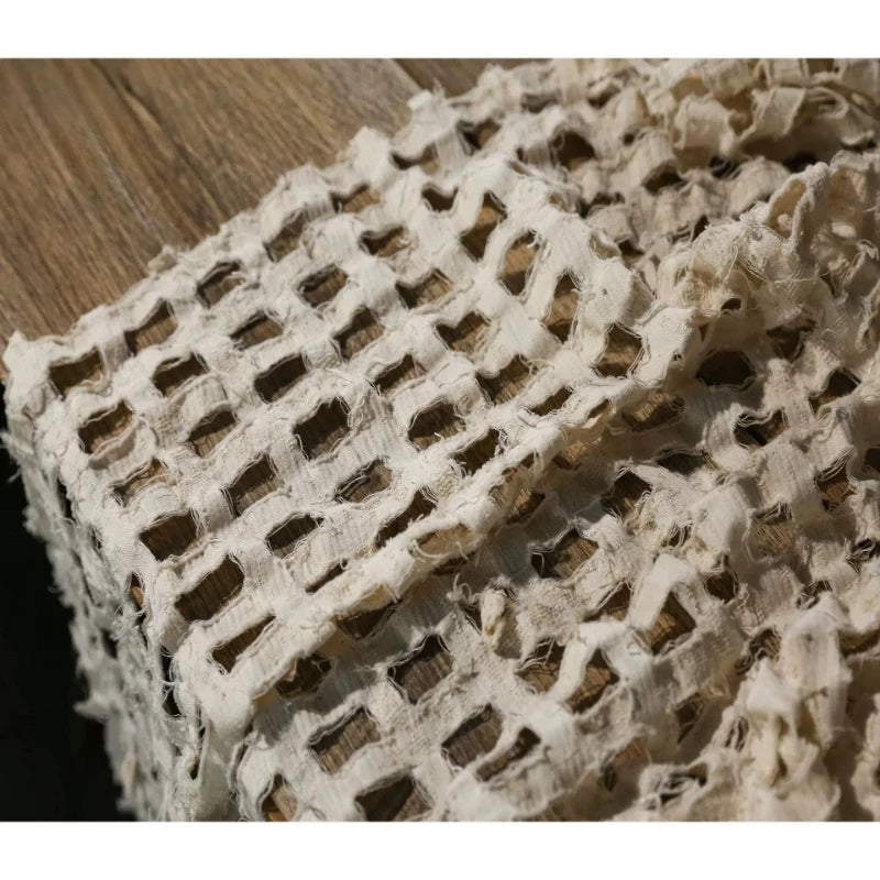 Soft Linen Cotton Hollow Out Ripstop Fabric for Dress Clothing Design Cloth Handmade Diy By The Meter Sewing Material