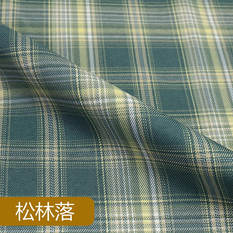 JK Uniform Plaid Fabric Yarn-Dyed Polyester Clothing Bow Tie Pleated Skirt Fabric Handmade Gadget DIY Large Intestine Hair Ring
