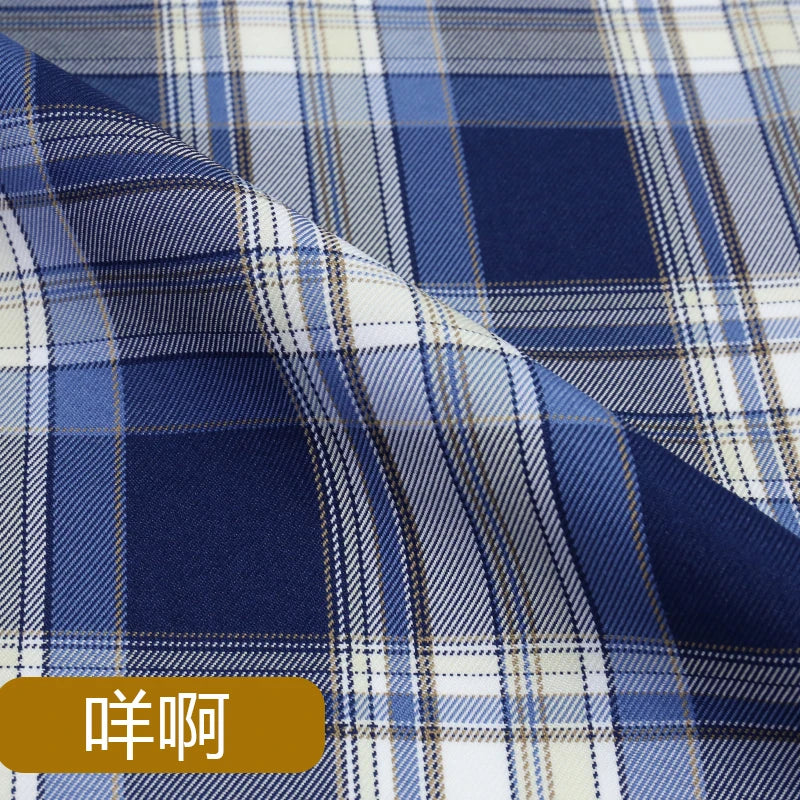 JK Uniform Plaid Fabric Yarn-Dyed Polyester Clothing Bow Tie Pleated Skirt Fabric Handmade Gadget DIY Large Intestine Hair Ring