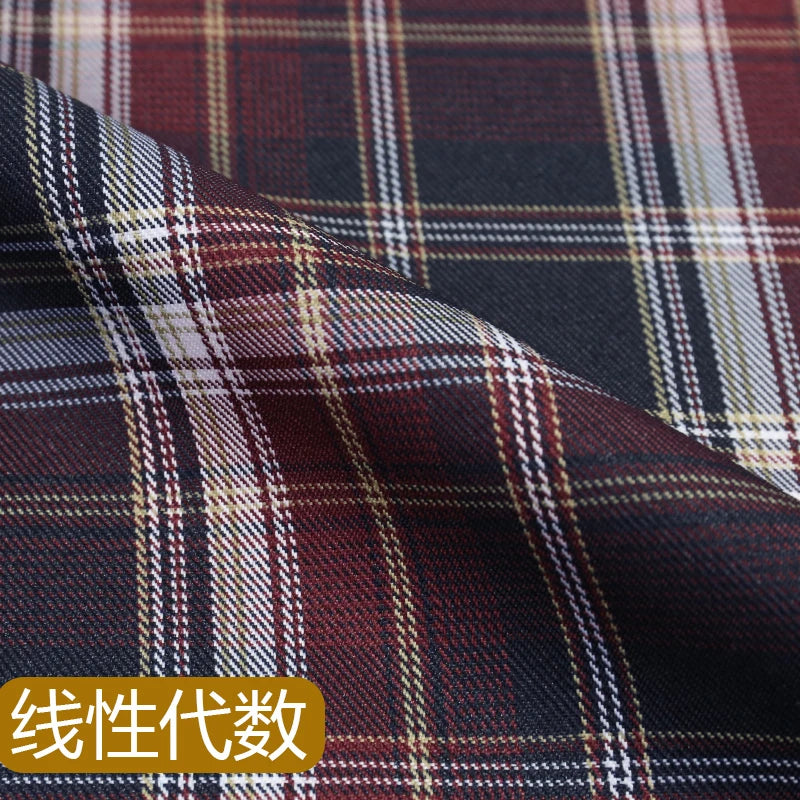 JK Uniform Plaid Fabric Yarn-Dyed Polyester Clothing Bow Tie Pleated Skirt Fabric Handmade Gadget DIY Large Intestine Hair Ring