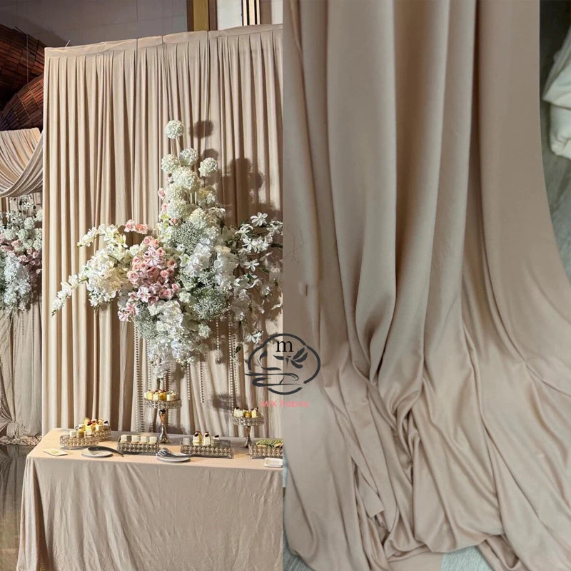 Beige Stretchy Fabric Backdrops Wedding Party Decoration Curtain Garment Drap Handmade DIY Stretch Sewing Material Dress Lining