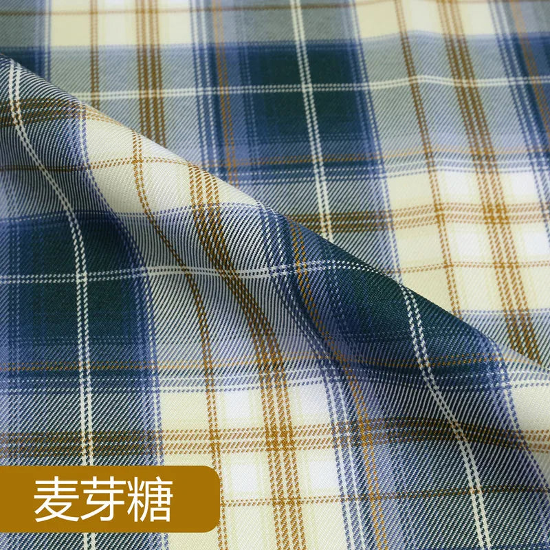 JK Uniform Plaid Fabric Yarn-Dyed Polyester Clothing Bow Tie Pleated Skirt Fabric Handmade Gadget DIY Large Intestine Hair Ring