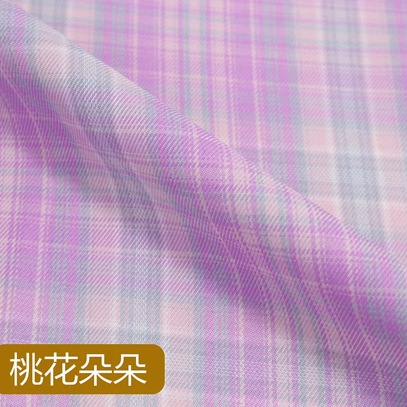 JK Uniform Plaid Fabric Yarn-Dyed Polyester Clothing Bow Tie Pleated Skirt Fabric Handmade Gadget DIY Large Intestine Hair Ring
