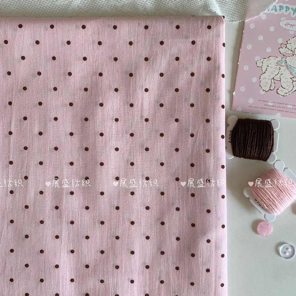 140x50cm  60s Small Dots Classic Polka Dot Printed Fabric for Children's  Women's Clothing, Home Wear, Bags Sewing Cloth
