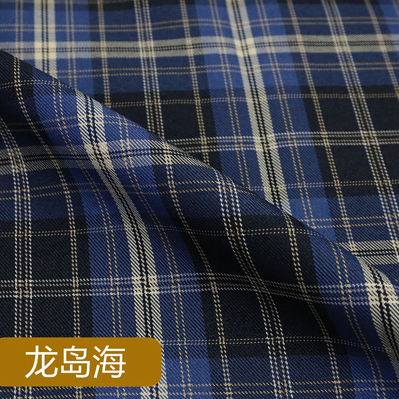 JK Uniform Plaid Fabric Yarn-Dyed Polyester Clothing Bow Tie Pleated Skirt Fabric Handmade Gadget DIY Large Intestine Hair Ring