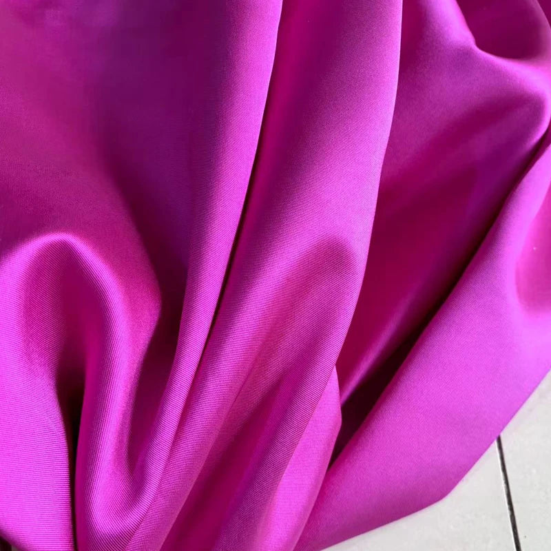 White Ivory Luxury Stiff Mikado Satin Fabric by the Yard, Bridal Wedding Dress Suit Fabric, Twill Satin DIY Sewing Material