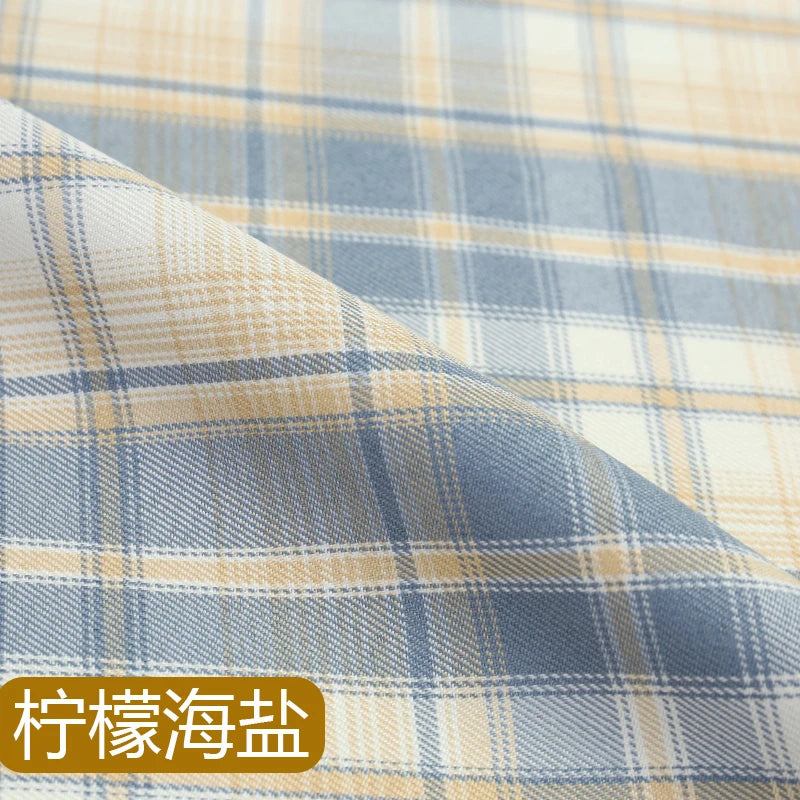 JK Uniform Plaid Fabric Yarn-Dyed Polyester Clothing Bow Tie Pleated Skirt Fabric Handmade Gadget DIY Large Intestine Hair Ring