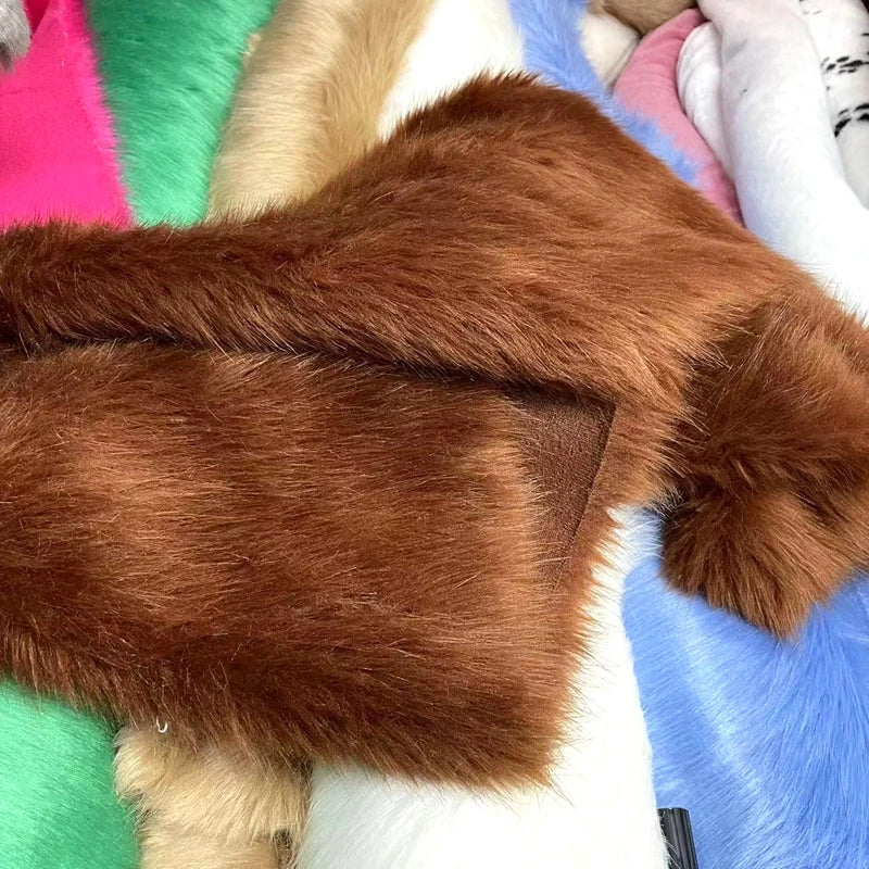 Plush Fabric Soft Smooth Imitation Fox Fur Clothing Collar Carpet Decoration Pad Counter Cloth Diy Sewing By The Meter