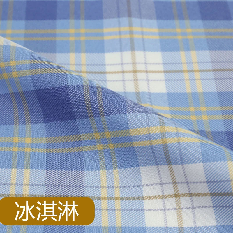 JK Uniform Plaid Fabric Yarn-Dyed Polyester Clothing Bow Tie Pleated Skirt Fabric Handmade Gadget DIY Large Intestine Hair Ring