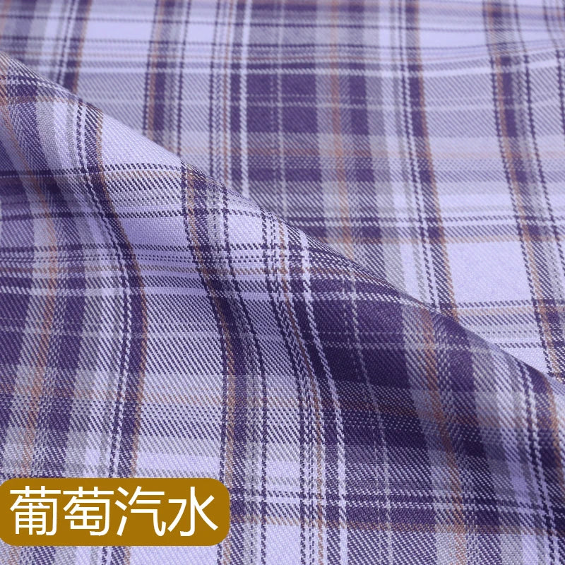 JK Uniform Plaid Fabric Yarn-Dyed Polyester Clothing Bow Tie Pleated Skirt Fabric Handmade Gadget DIY Large Intestine Hair Ring