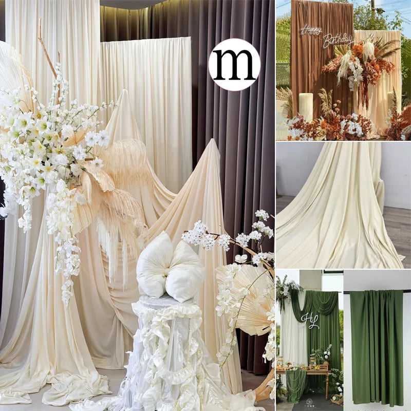 Beige Stretchy Fabric Backdrops Wedding Party Decoration Curtain Garment Drap Handmade DIY Stretch Sewing Material Dress Lining