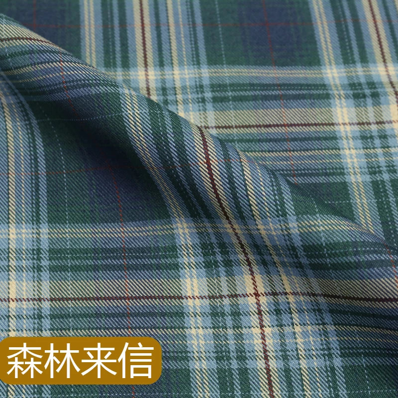JK Uniform Plaid Fabric Yarn-Dyed Polyester Clothing Bow Tie Pleated Skirt Fabric Handmade Gadget DIY Large Intestine Hair Ring