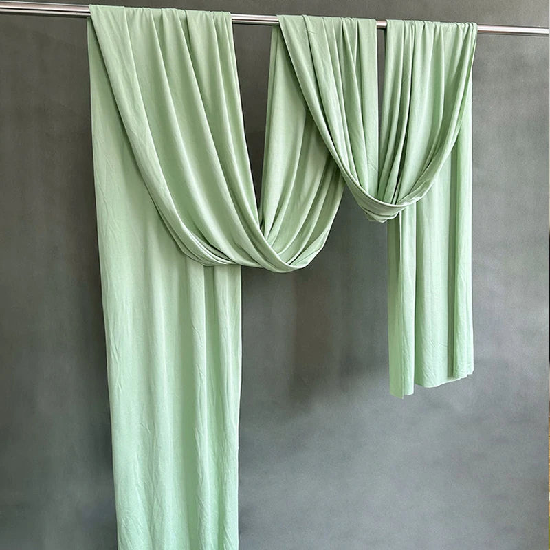 Cream Ivory Stretch Fabric For Backdrops Wedding Decor Party Decor Curtain Drap Garment Elastic DIY Sewing Material Dress Lining