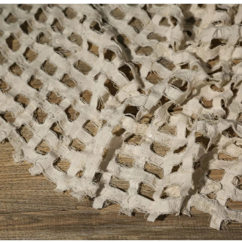 Soft Linen Cotton Hollow Out Ripstop Fabric for Dress Clothing Design Cloth Handmade Diy By The Meter Sewing Material
