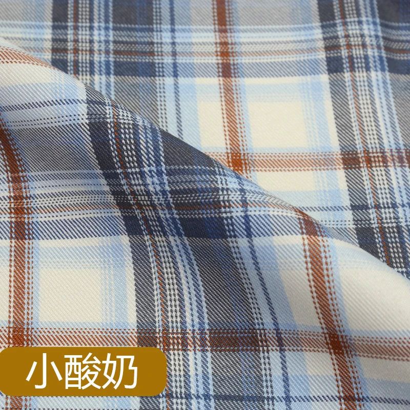 JK Uniform Plaid Fabric Yarn-Dyed Polyester Clothing Bow Tie Pleated Skirt Fabric Handmade Gadget DIY Large Intestine Hair Ring
