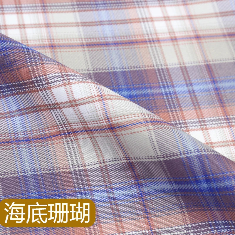 JK Uniform Plaid Fabric Yarn-Dyed Polyester Clothing Bow Tie Pleated Skirt Fabric Handmade Gadget DIY Large Intestine Hair Ring