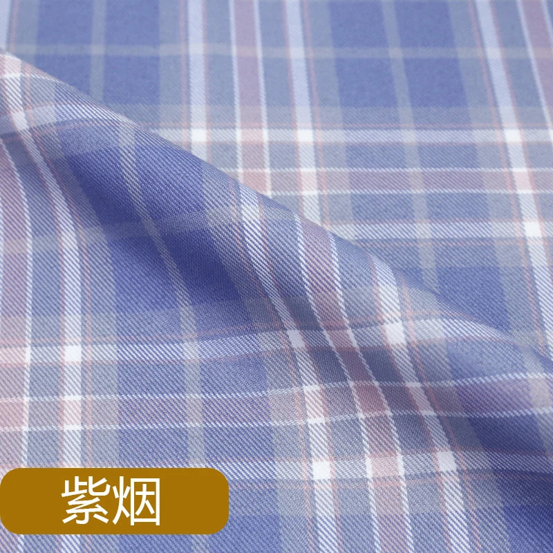 JK Uniform Plaid Fabric Yarn-Dyed Polyester Clothing Bow Tie Pleated Skirt Fabric Handmade Gadget DIY Large Intestine Hair Ring