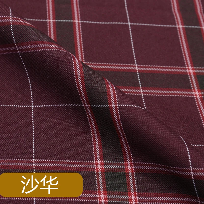JK Uniform Plaid Fabric Yarn-Dyed Polyester Clothing Bow Tie Pleated Skirt Fabric Handmade Gadget DIY Large Intestine Hair Ring