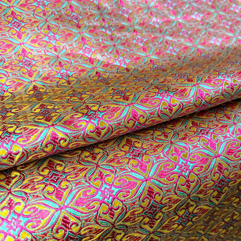 Damask Silk Satin Brocade Jacquard Fabric Vintage Floral Vein For Sewing Coat Curtain Tablecloth Sofa Cushion And Skirt Clothing