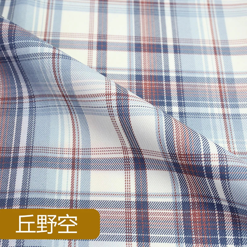 JK Uniform Plaid Fabric Yarn-Dyed Polyester Clothing Bow Tie Pleated Skirt Fabric Handmade Gadget DIY Large Intestine Hair Ring