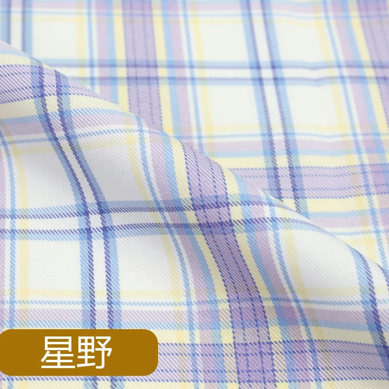 JK Uniform Plaid Fabric Yarn-Dyed Polyester Clothing Bow Tie Pleated Skirt Fabric Handmade Gadget DIY Large Intestine Hair Ring