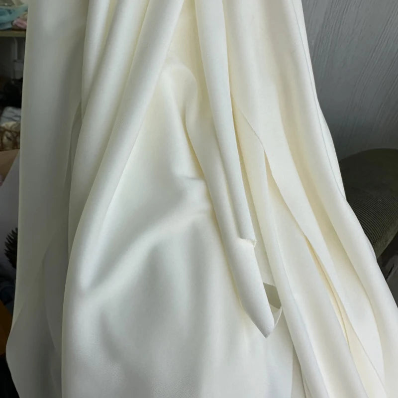 Cream Ivory Stretch Fabric For Backdrops Wedding Decor Party Decor Curtain Drap Garment Elastic DIY Sewing Material Dress Lining