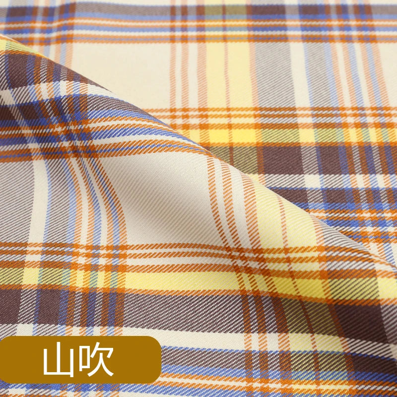 JK Uniform Plaid Fabric Yarn-Dyed Polyester Clothing Bow Tie Pleated Skirt Fabric Handmade Gadget DIY Large Intestine Hair Ring