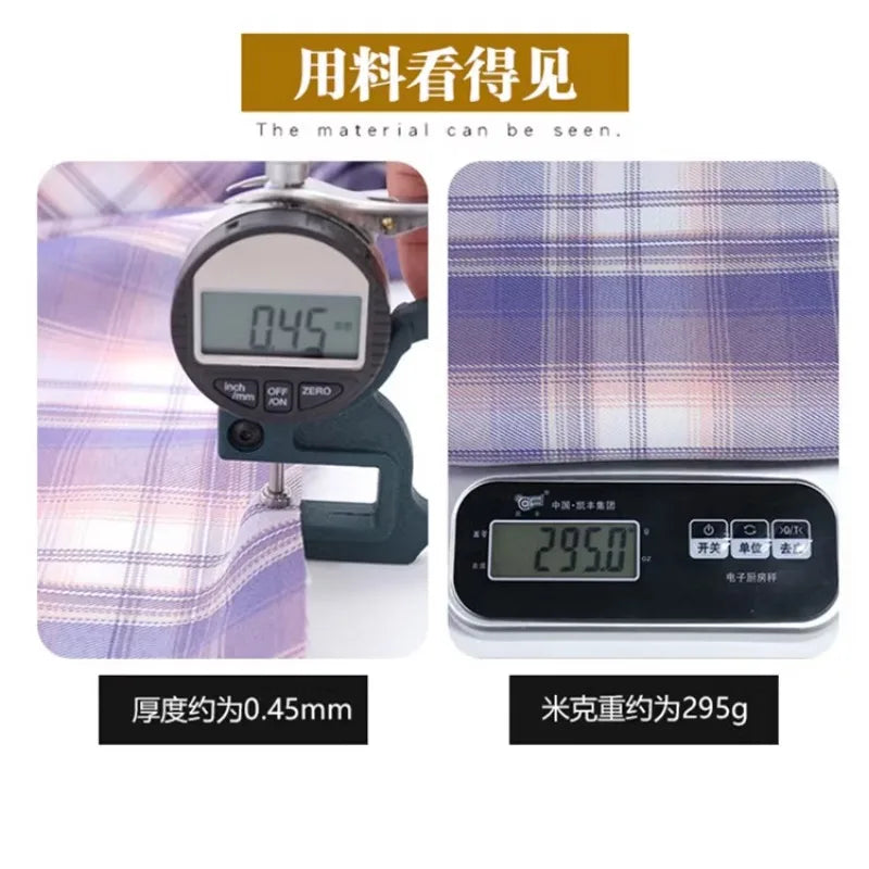 JK Uniform Plaid Fabric Yarn-Dyed Polyester Clothing Bow Tie Pleated Skirt Fabric Handmade Gadget DIY Large Intestine Hair Ring