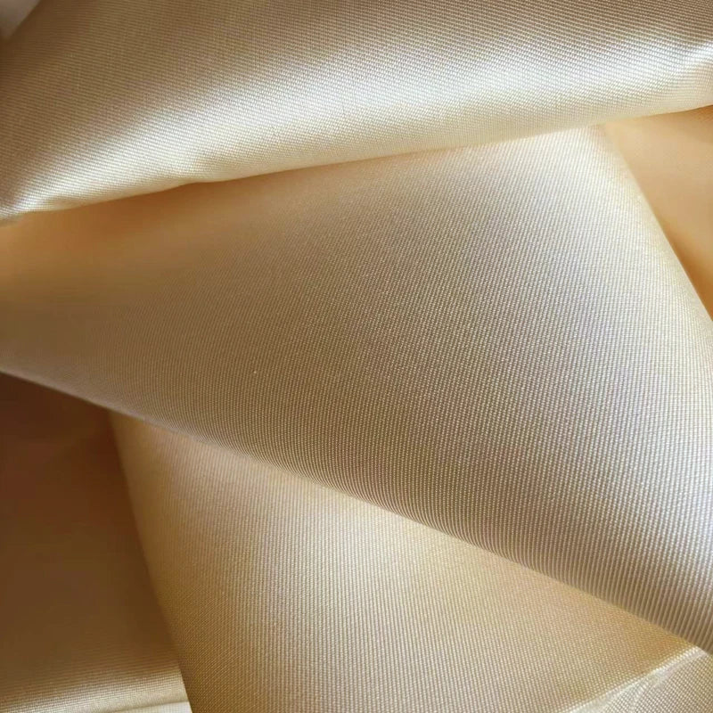 White Ivory Luxury Stiff Mikado Satin Fabric by the Yard, Bridal Wedding Dress Suit Fabric, Twill Satin DIY Sewing Material